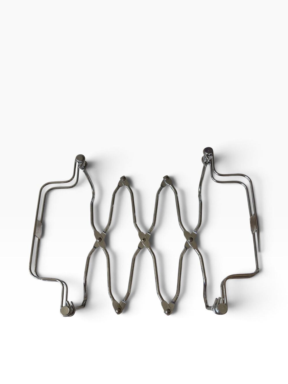 Vtg Giftco Expandable Metal Trivet Accordion Casserole Dish Holder Carrier